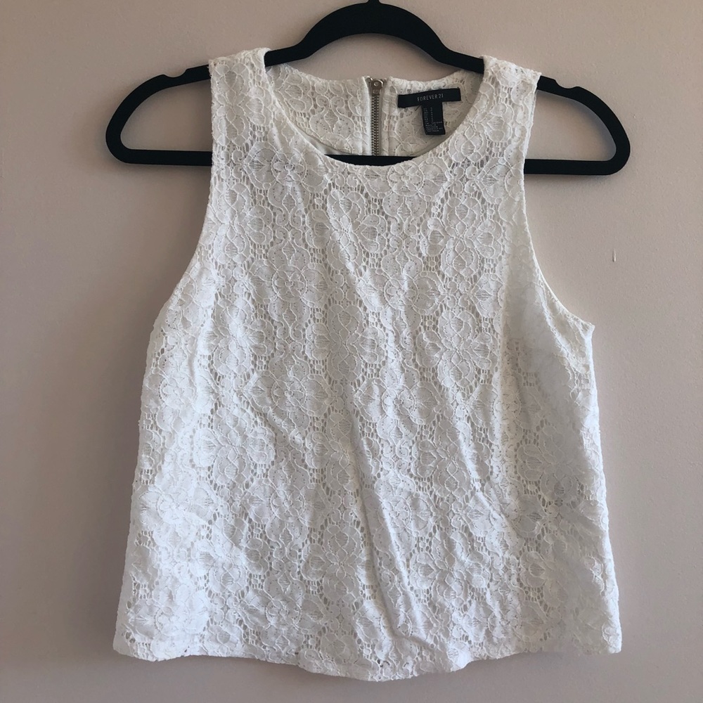White Lace Tank Top